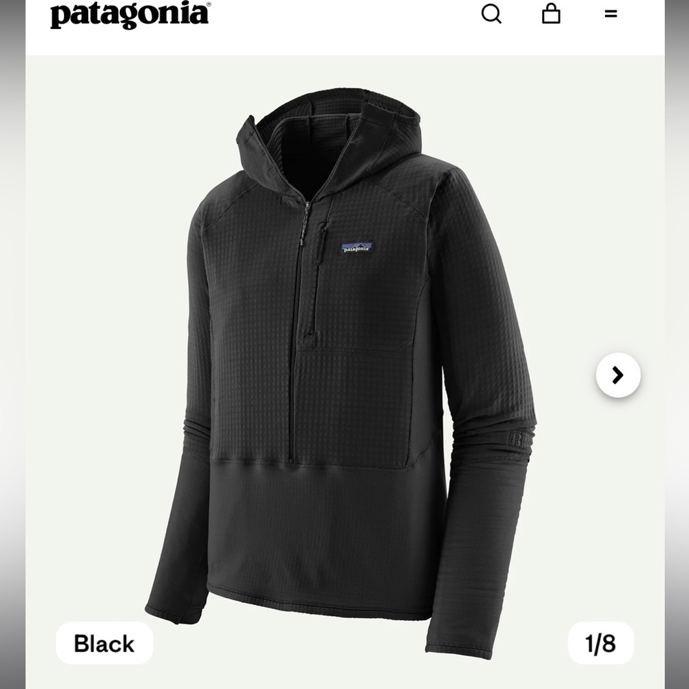 Patagonia Teal Men's R1® Fleece Pullover Hoody XS- NWOT - Picture 6 of 8